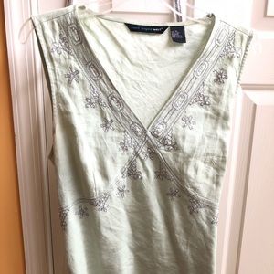 Embellished sleeveless blouse